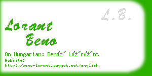 lorant beno business card
